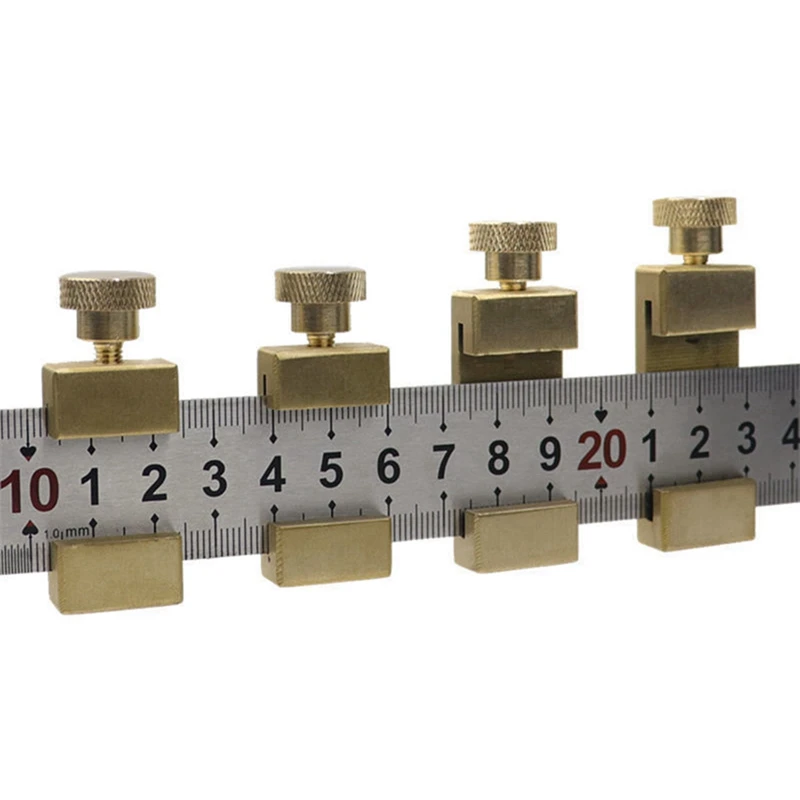 Adjustable Steel Ruler Positioning Block Angle Marking Gauge Brass Line Scriber Ruler Fixed Position