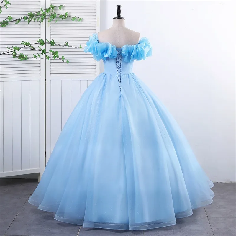 Feminino novo um ombro flor sexy vestido de noite elegante emagrecimento banquete desempenho estilo longo grande pingente puff saia
