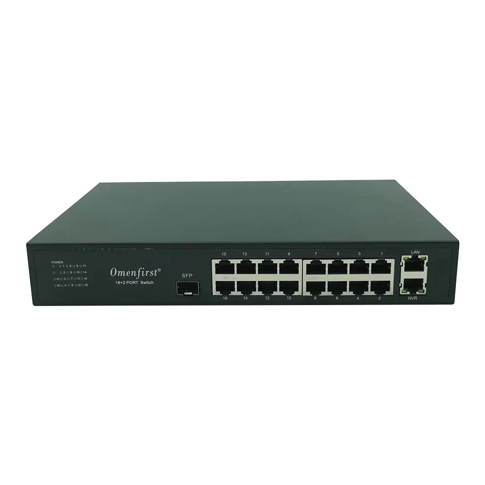 16 منفذ شبكة جيجابت POE Switch + 2 منفذ جيجابت إيثرنت POE وحدة تبديل إيثرنت