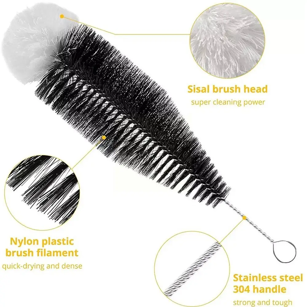 With Beechwood Handle Soda Stream Bottle Brush Drink Wineglass Bottle Cup Dust Removal Glassware Jars Cleaner