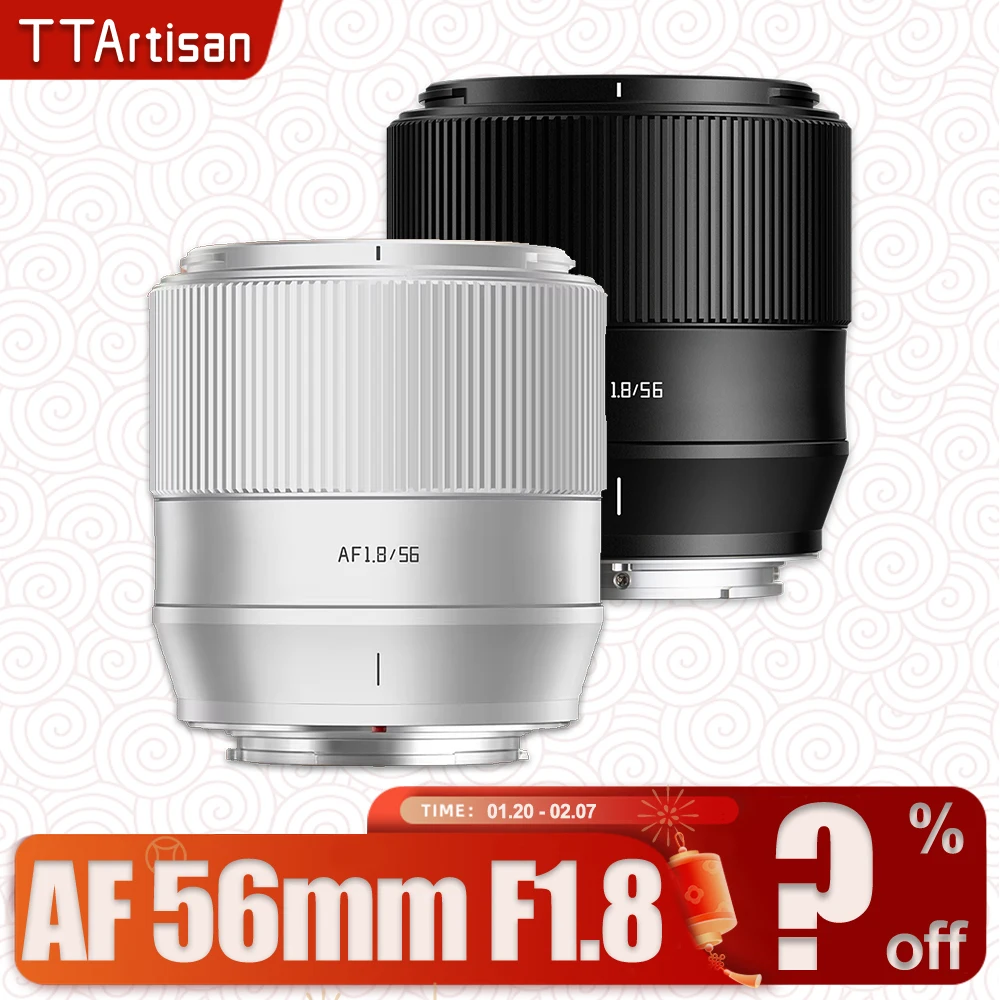 TTArtisan AF 56mm F1.8 Large Aperture Camera Lens for Portrait Photography with Sony E Fujifilm XF Nikon Z Mount zve10 a7rIII