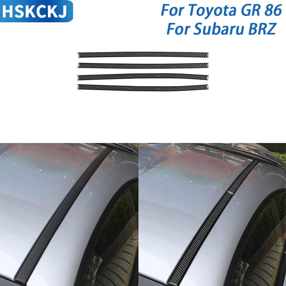 

For Toyota GR 86 For Subaru BRZ 2020+ Real Carbon Fiber Interior Sticker Car Ceiling Cover Trim Strips Decorative Accessories