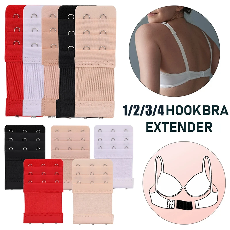 10/20pcs Lady Elastic Black White Bra Extenders Strap Extension Adjustable Belt Handmade Women Bra Buckle Intimates Accessories