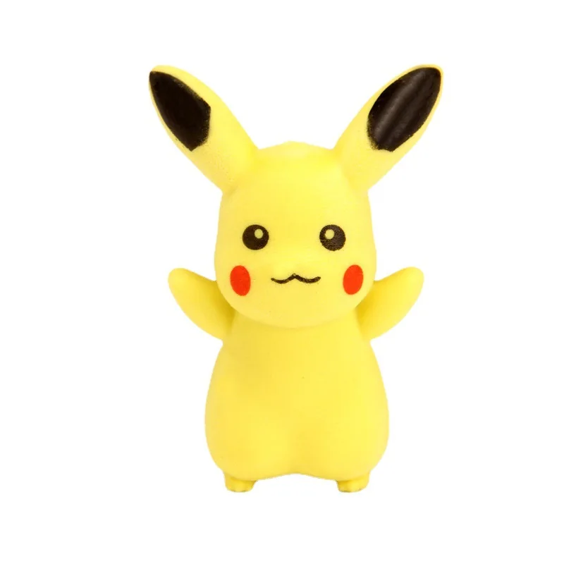 10Pcs/Set Kawaii Anime Pokemon Pikachu Eraser Cartoon Cute Pencil Rubber Creative Stationery School Office Supplies