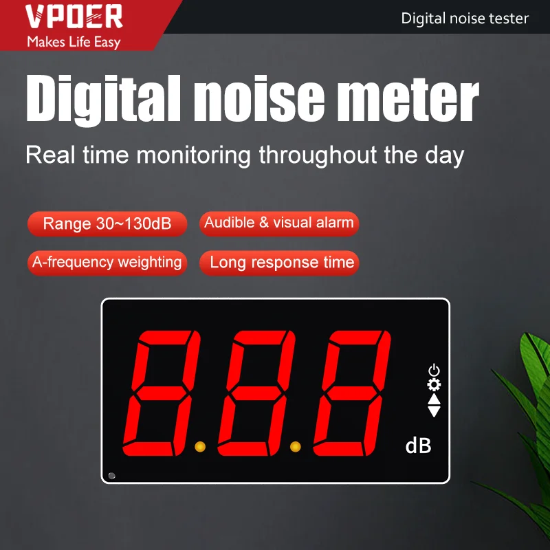 30-130 dB Noise Measuring Instrument Digital Sound Noise Level Meter Indoor Wall Mounted Tester