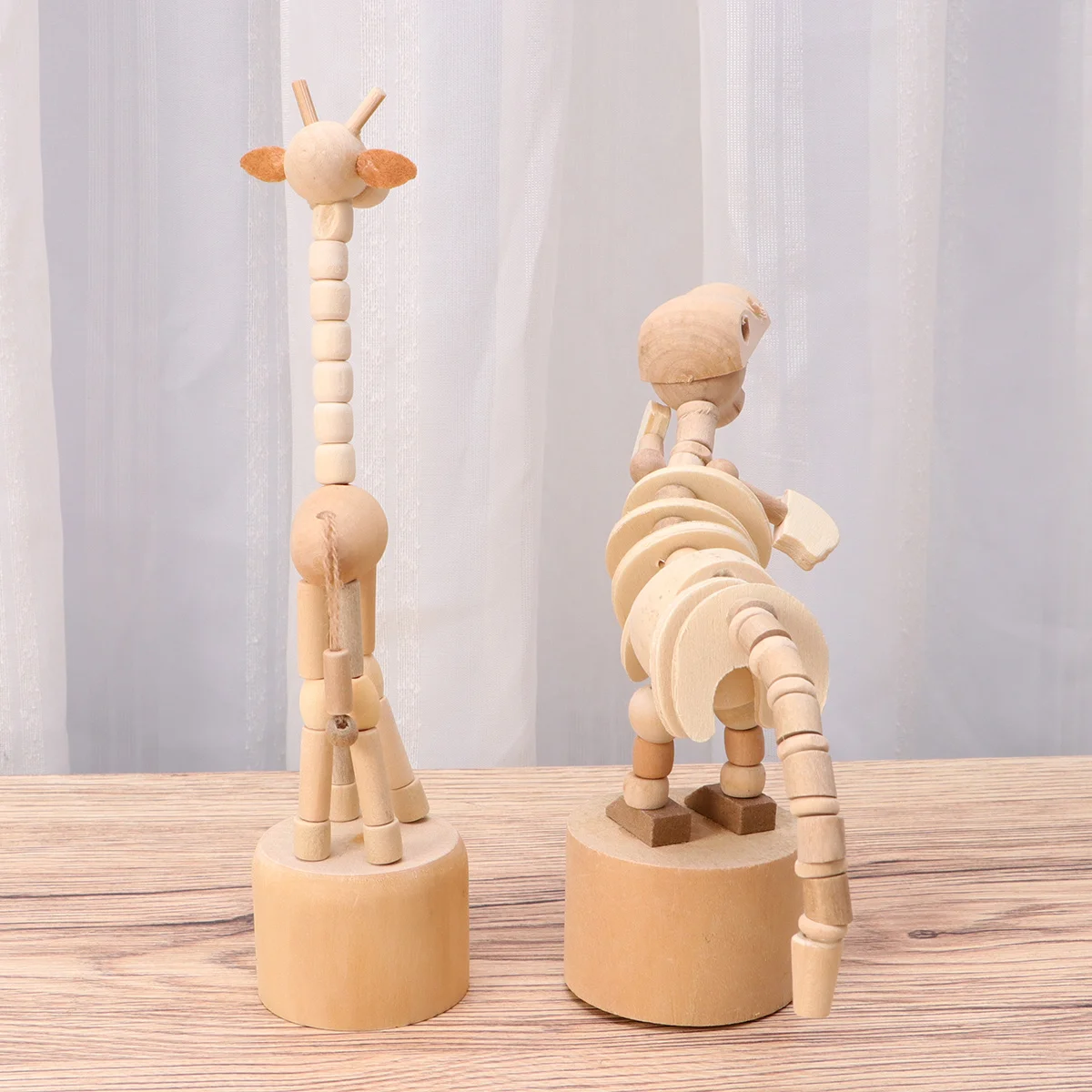 2 قطعة الزرافة الخشبية ديناصور الحرفية مجموعة الخشب الصلب DIY بها بنفسك شخصيات حيوانات غير مكتملة السلس غطى بالرمل للأطفال اللوحة الفنية المشروع
