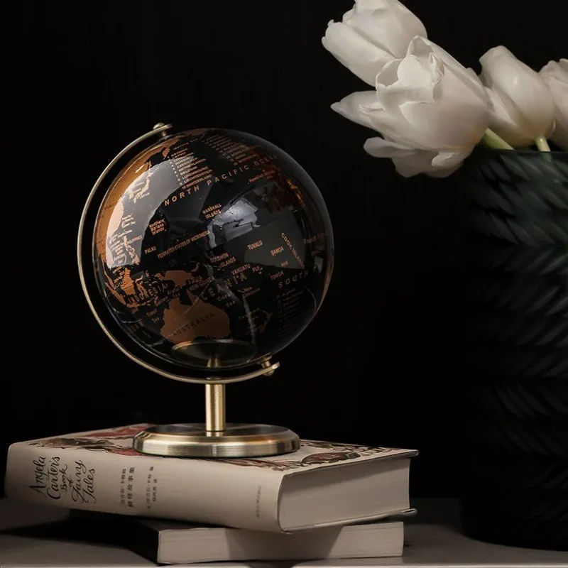 1Pcs 360 Degree Rotating English World Global Geography Education Tools Office Desk Home Decoration