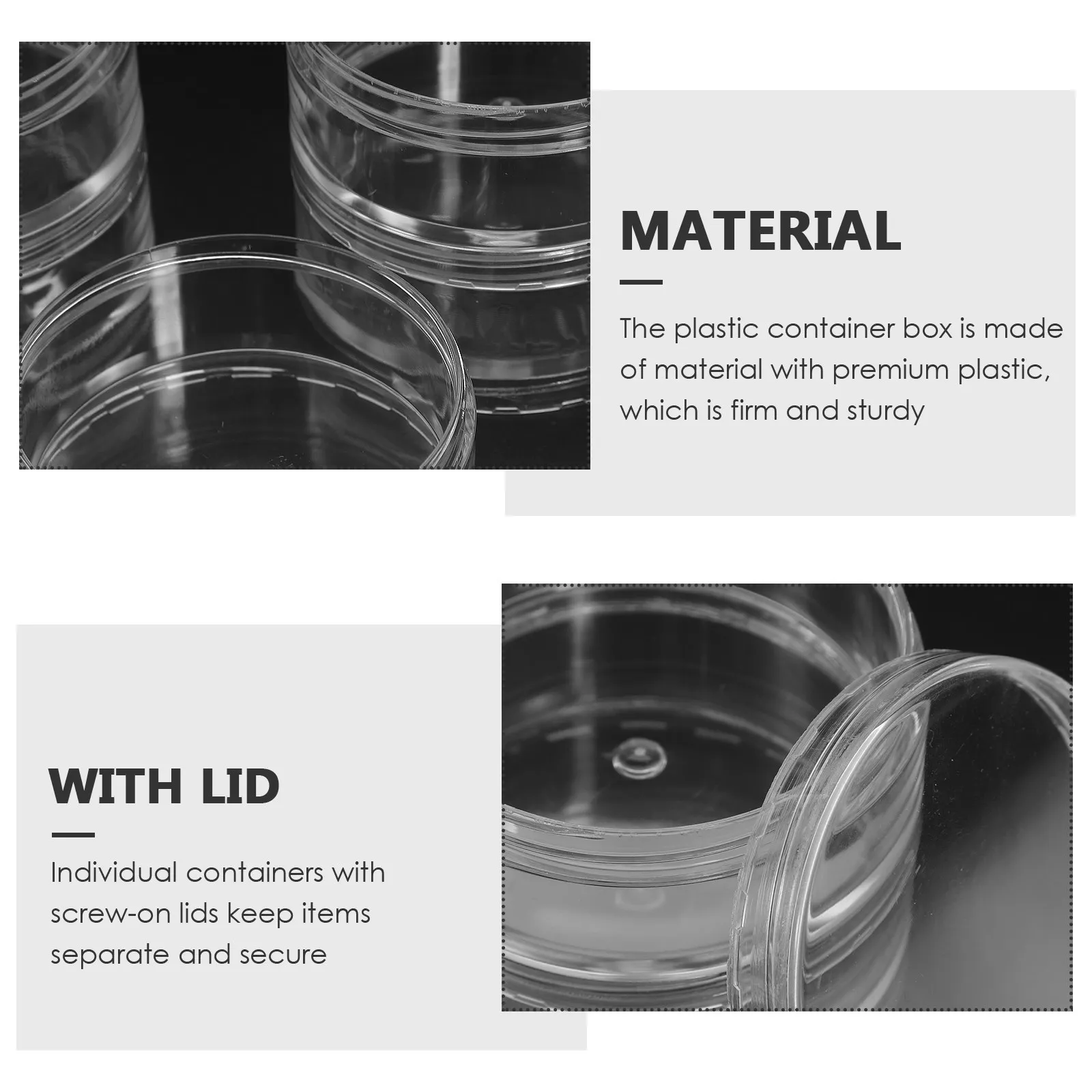 

5 Layer Stackable Round Container Box Transparent Plastic Storage Jar for Cosmetics Jewelry Beads Sewing Accessories Organizer