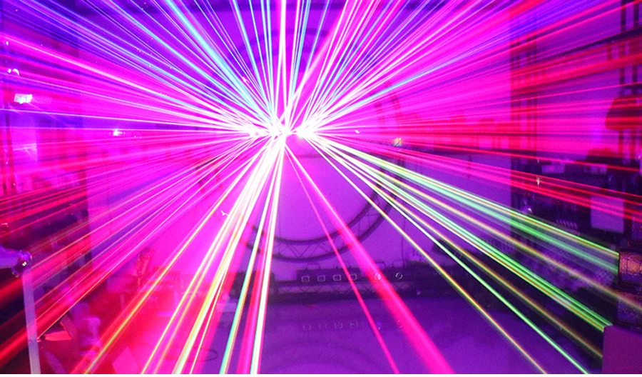 Fan-Shaped Six-Hole Laser Light RGB Full-Color Laser Scanning Projector DMX512 Stage Effect DJ Disco Dance Floor Bar Party Light