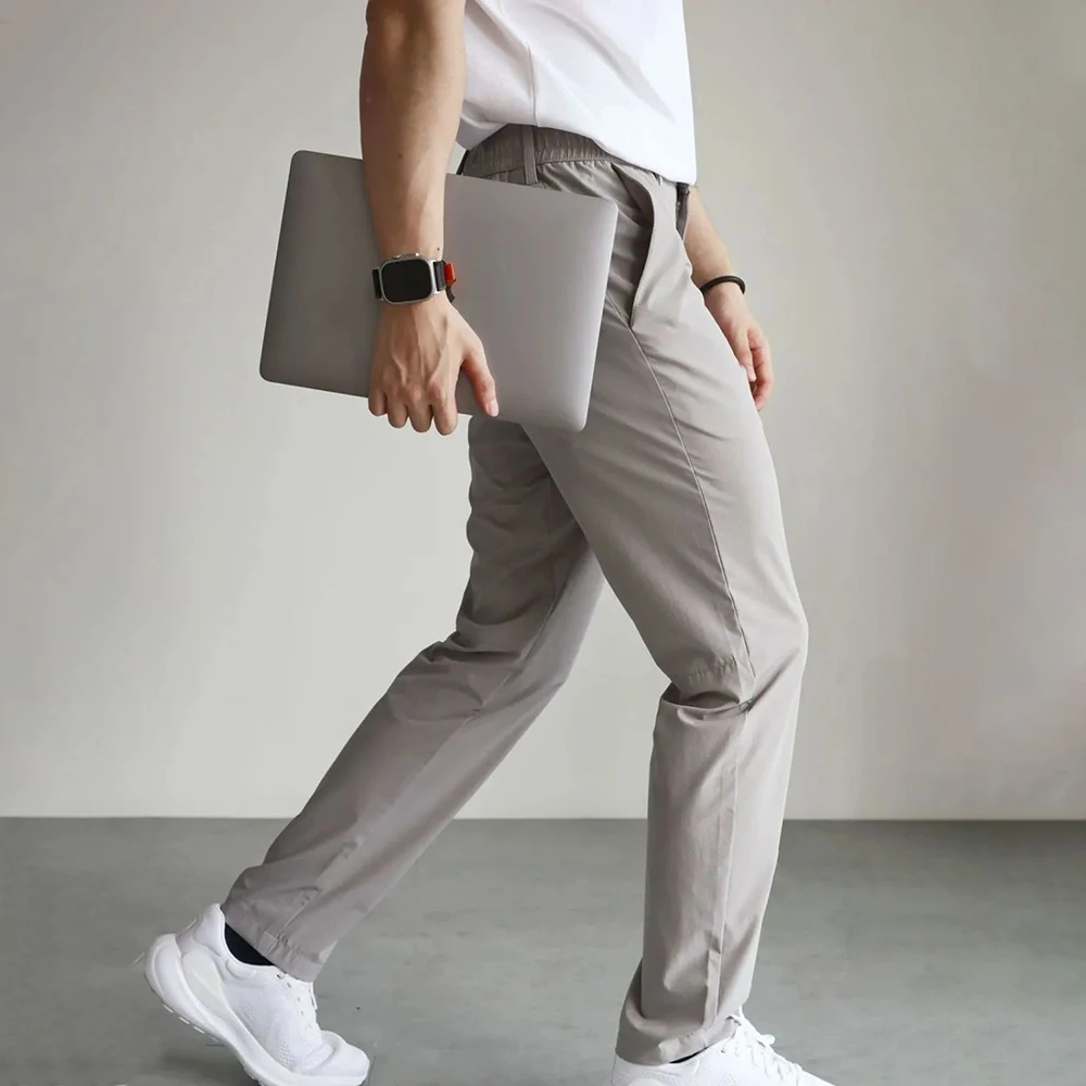 Mens Trousers Business Commuting Casual Sports Pants Spring Autumn Mature Style Simple All-Match Straight Pants Men'S Clothing