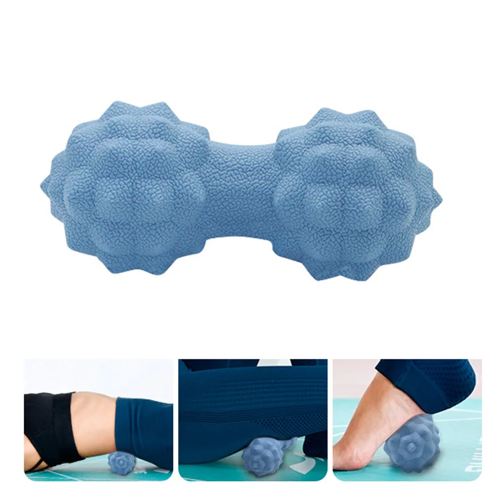 Silikon-Massageball Muskelmassagegerät Blau Geruchlos Nahtlos Fitness Erdnuss-Roller für Yoga Pilates Laufen Muskelentspannung