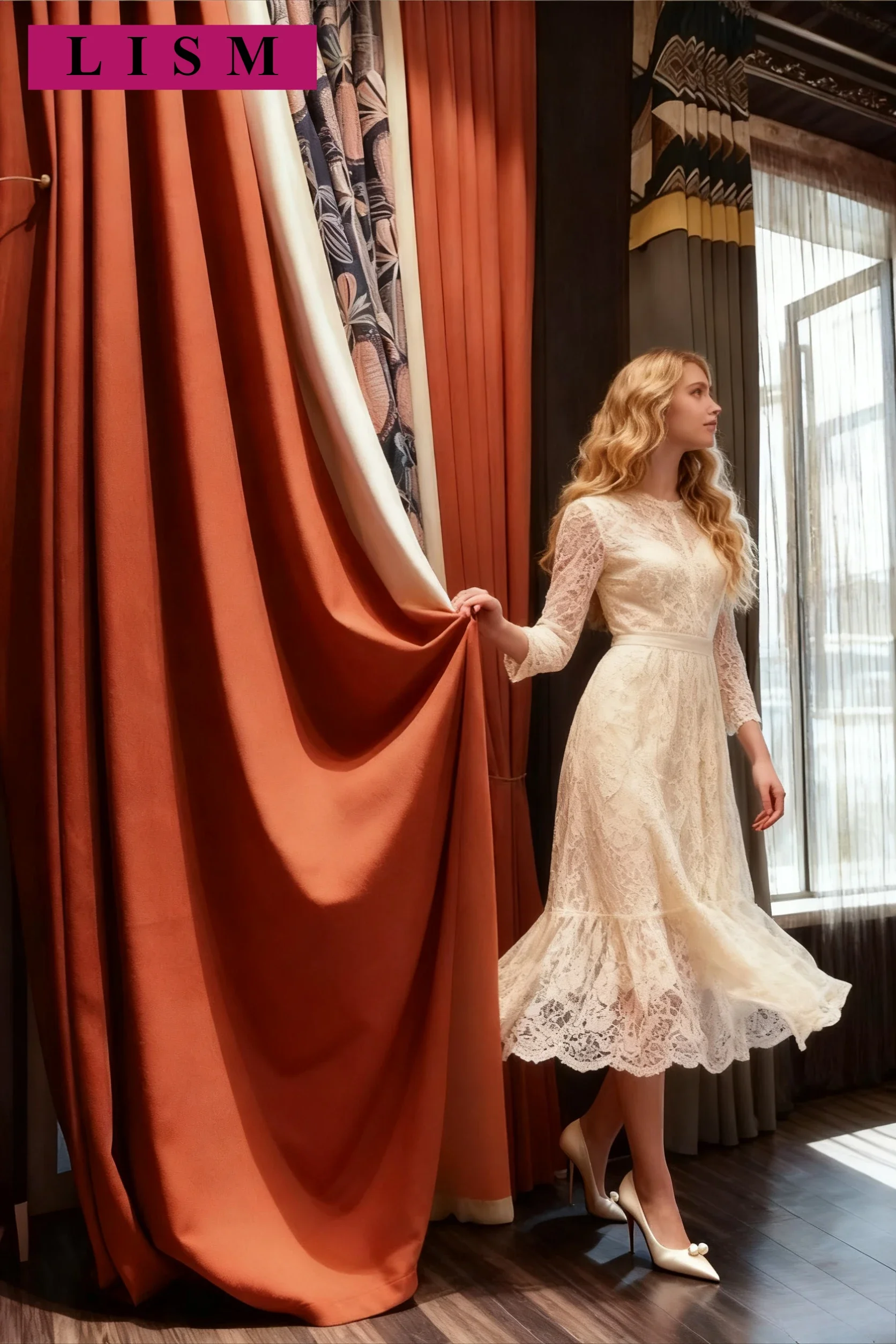 

Modern Simple Splicing Curtains for Living Room Bedroom European Luxury Valance Red American Elegant Decor Custom Blackout Tulle