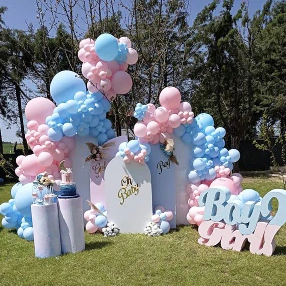 102 sztuk płeć odsłonić balon Garland Arch zestaw chłopiec lub dziewczyna Baby Shower balon różowy turkusowo-złota Ballon urodziny dekoracja na