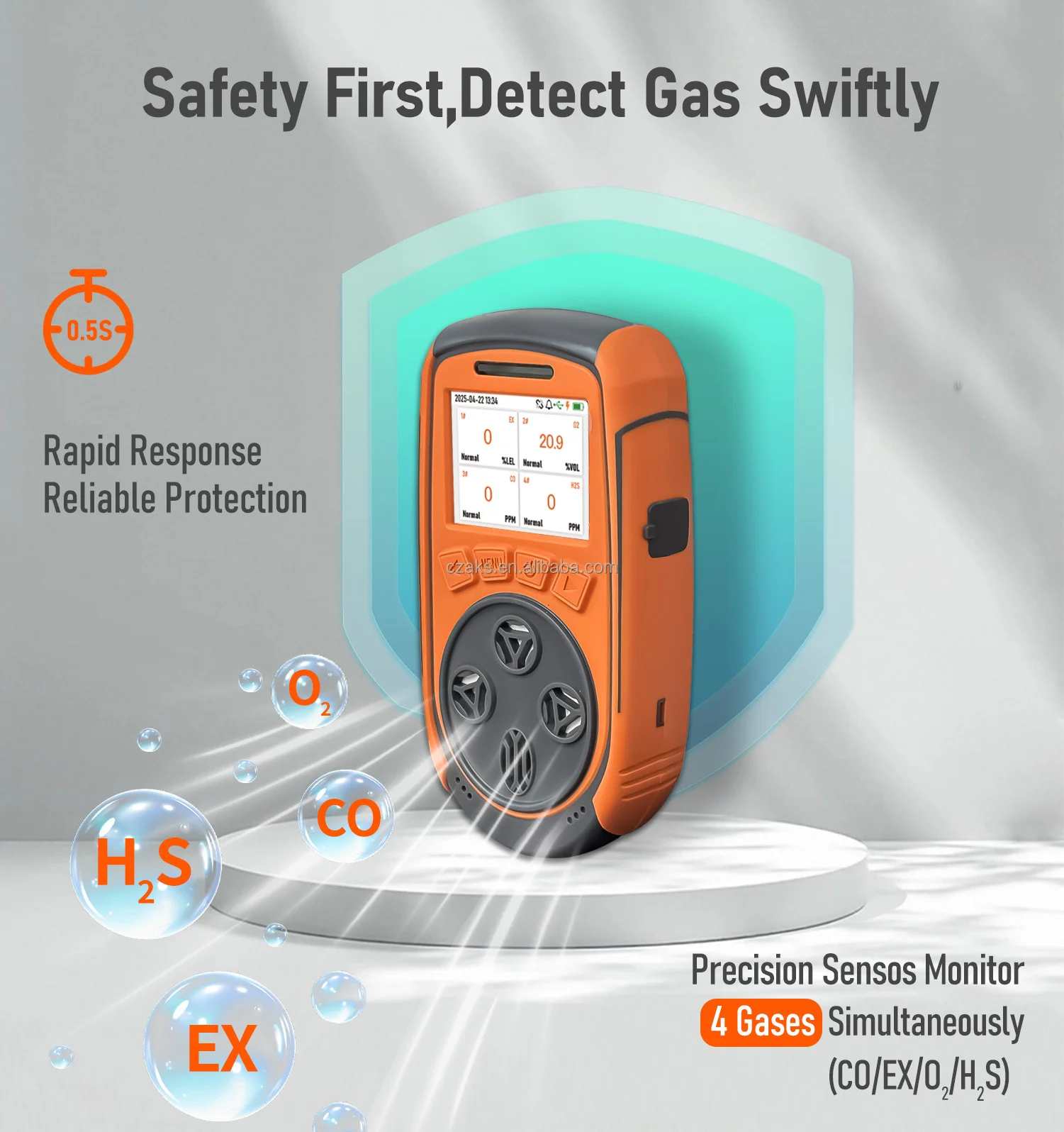 AIKESI O2 CO H2S Ex Multi Gas Test Monitor Methan Propan Plug-In Tragbare Gas Analysator Gas Detektor DDS Sensor ATEX