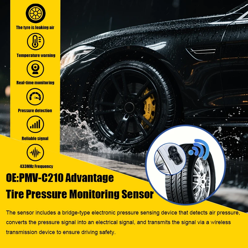 1/4 Uds Sensor de monitoreo de presión de neumáticos TPMS PMV-C210 para Lexus CT ES GS IS LC LS Series Compatible con 4260730070, 4260742020