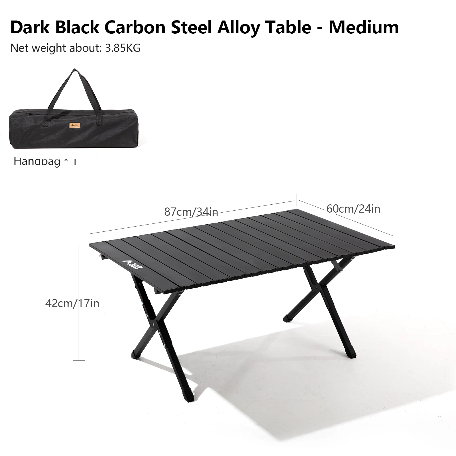 BISINNA Outdoor Loempia Tafel Draagbare Klaptafel Koolstofstaal Bureau voor Picknick Kamperen Wandelen Reizen Barbecue Met Draagtas