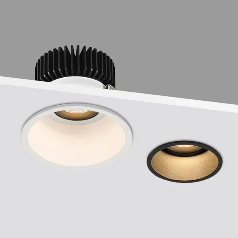 Imagem -03 - Dimmable Embutido Anti-reflexo Led Cob Downlights Lâmpadas de Teto Hotel e Escritório Iluminação Interior Comercial 10w 15w 18w ac 85265v