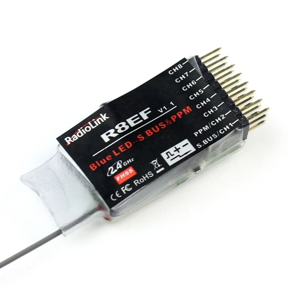 Radiolink R8EF 2.4Ghz 8 Channels RC Receiver Support S-Bus/PPM/PWM Signal for 8CH T8FB T8S RC Transmitter RC Car Boat Airplane