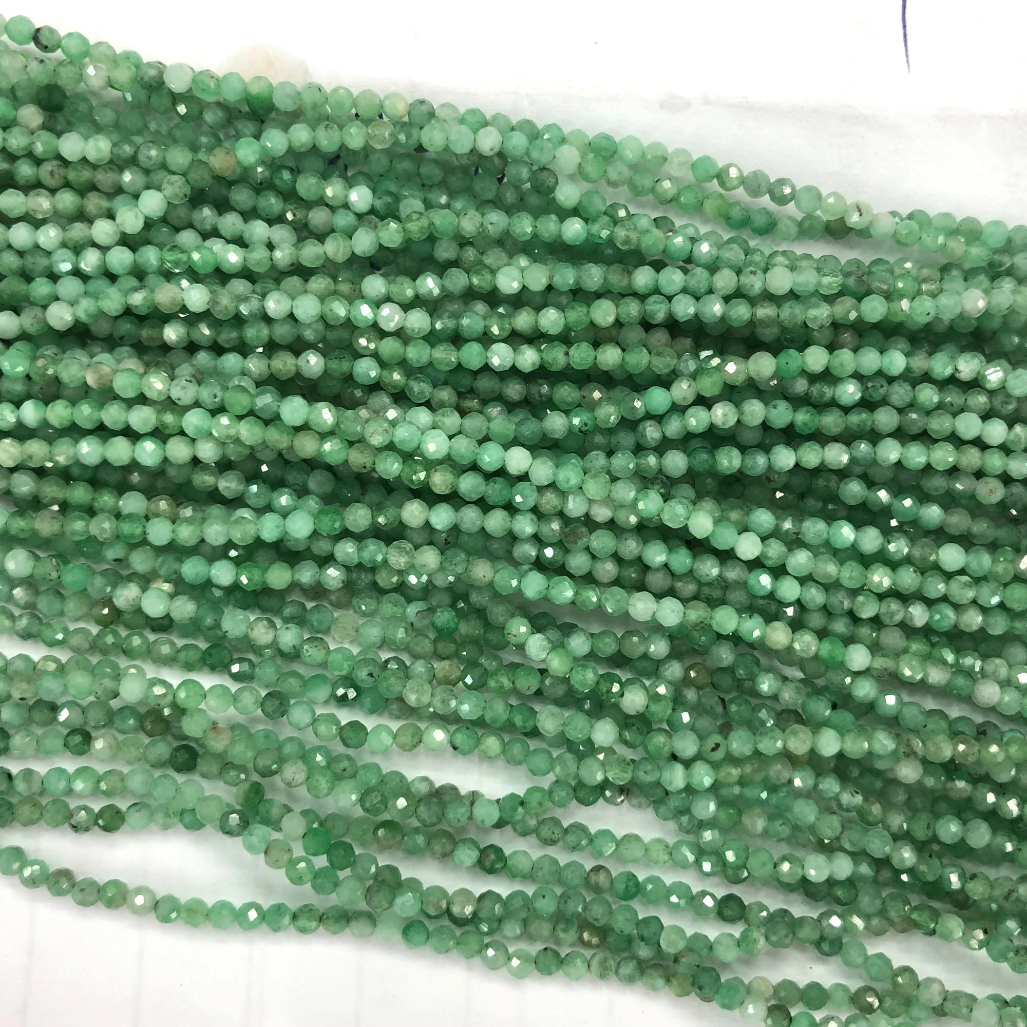 

Genuine Emerald Faceted Beads Natural Stone Beads Round Nice Cut Gemstone Beads AA Quality 2mm 3mm 4mm 15''