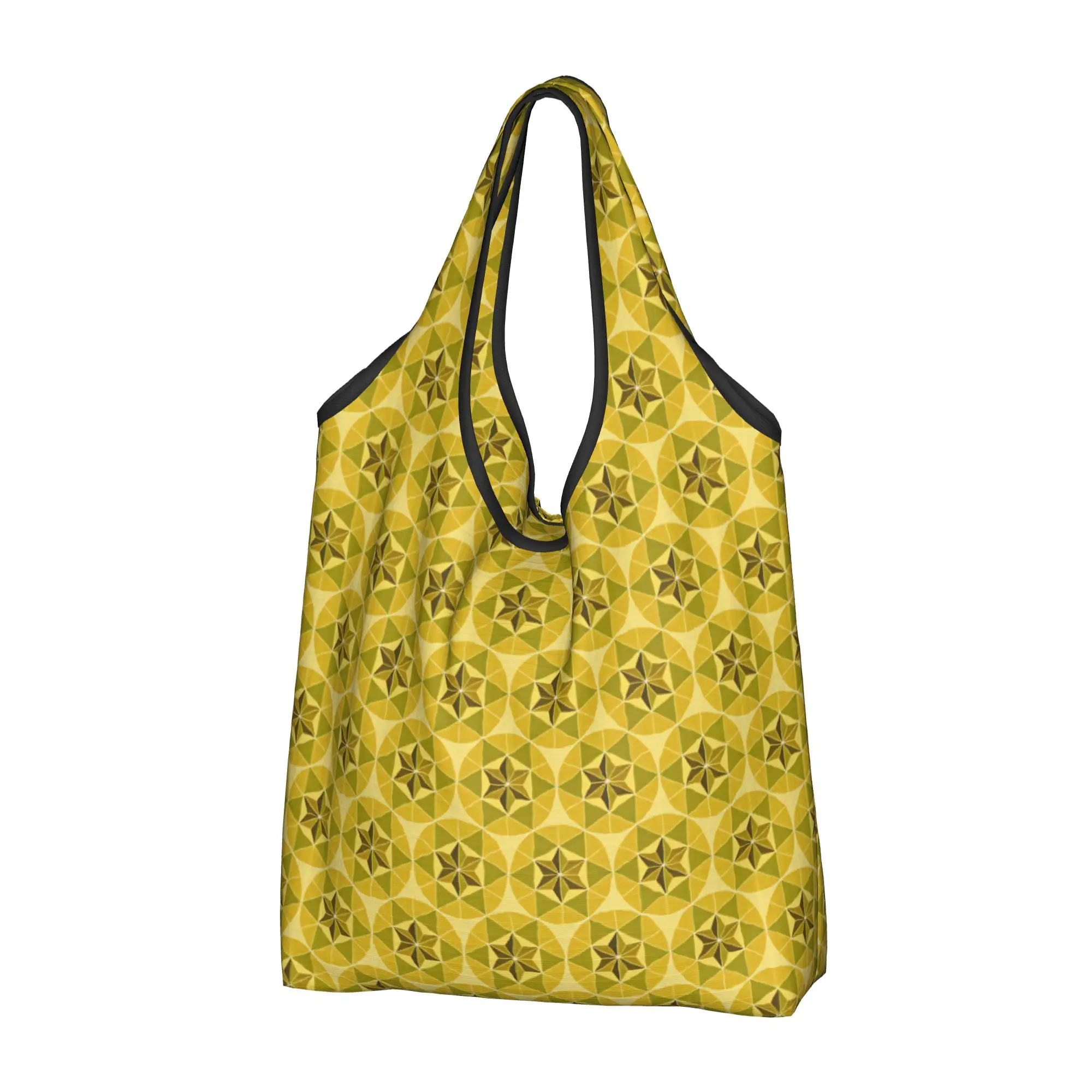 Islamic Geometric Six Pointed Star Pattern  Groceries Shopping Tote Bags  Funny  Shopper Shoulder Bags Large Capacity Handbag