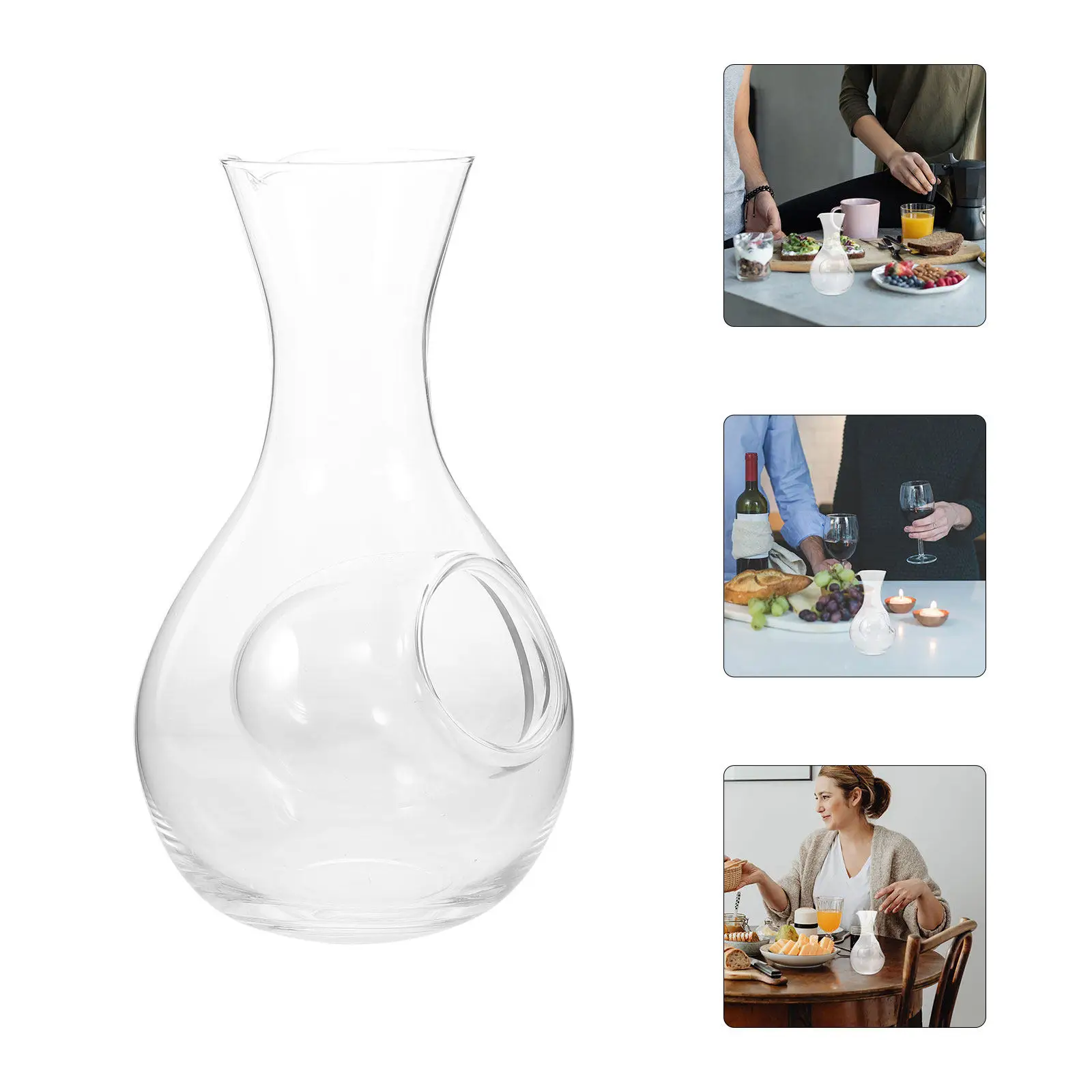Glas-Weindekanter 400ml Kalt-Sake-Spender mit Temperaturerhaltung und Daumengriff-Design Mini Individuelle Servierkaraffe