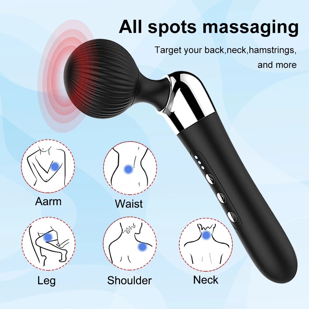 Elbow massage stick made of silicone material 10 frequency 5 speed strong vibration stick waterproof low-noise USB charging