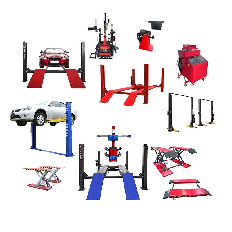 Four-Post Car Lift 4000kg Hydraulic Car Repair Machine Double Cylinder For Vehicle Lifting