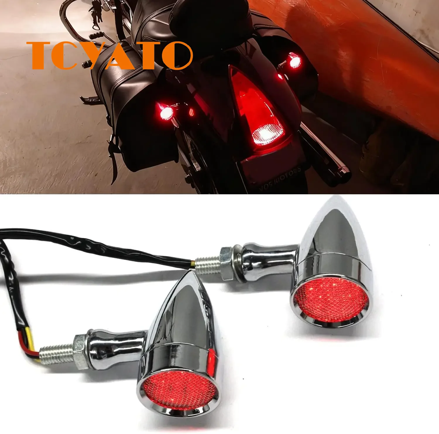 TCYATIMotorcycle aluminum alloy LED mesh cover metal universal bullet turn signal command