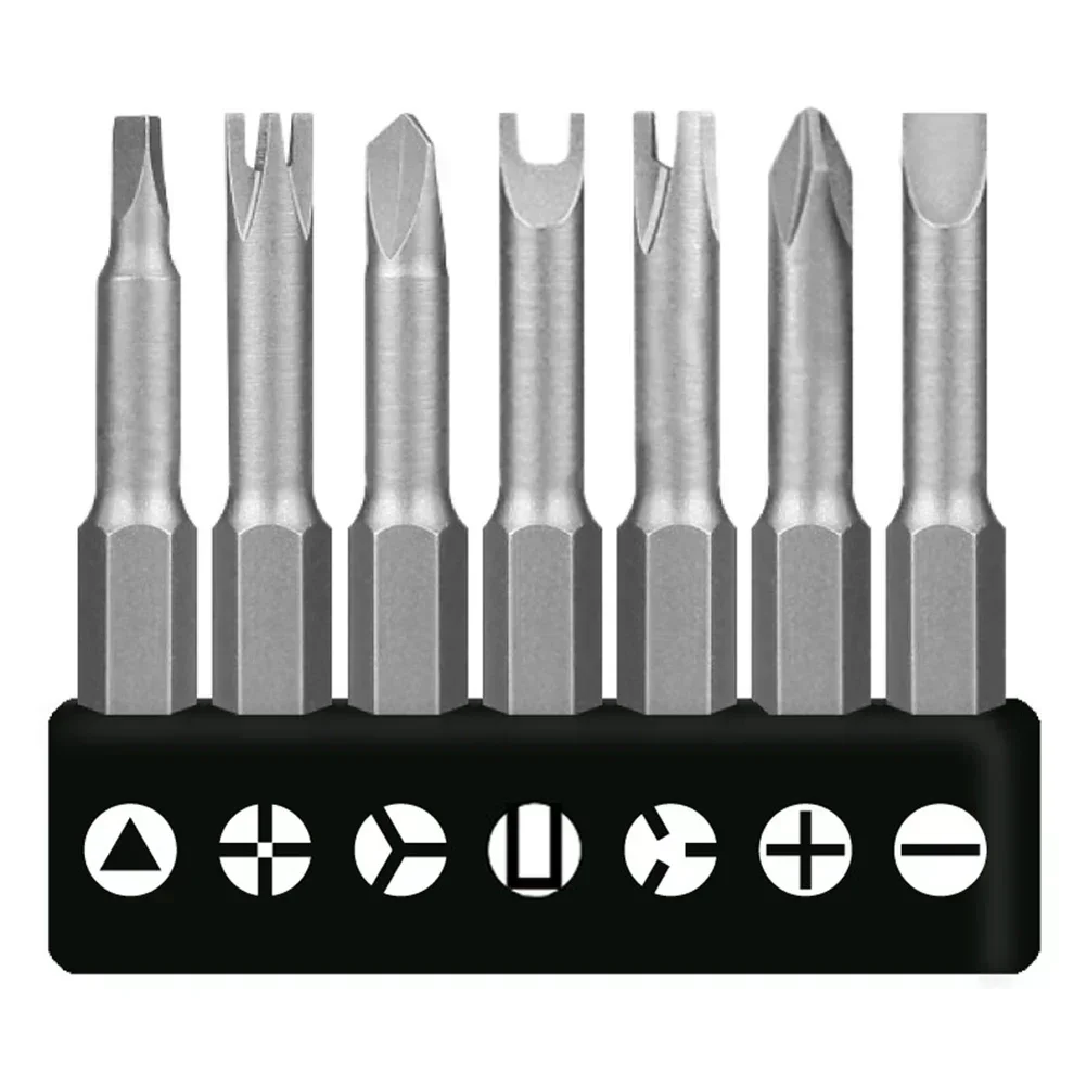 7pcs Special-Shaped Screwdriver Set PH2 U Y Shape Triangle Cross Three Points Screwdriver Bit Tool 50mm 1/4 Hex Shank Hand Tool