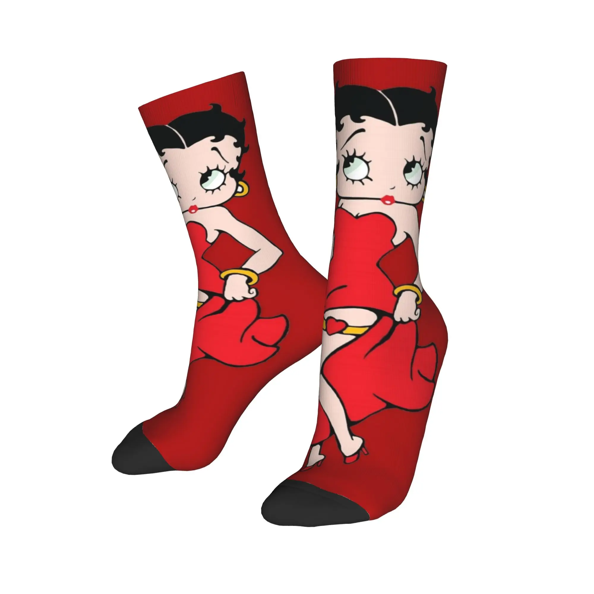 B-Bettys Boops Stockings  Casual Socks Women Men Breathable Socks Winter Cycling Pattern Anti Bacterial Socks Gift view 3