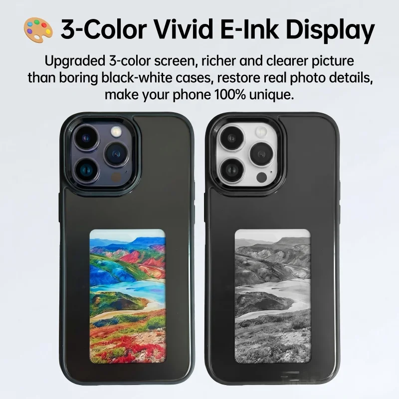 

New Tech E Ink Display Phone Case Wireless Image Transfer NFC Function Anti Drop Full Wrap Protective Case Personalized Custom P