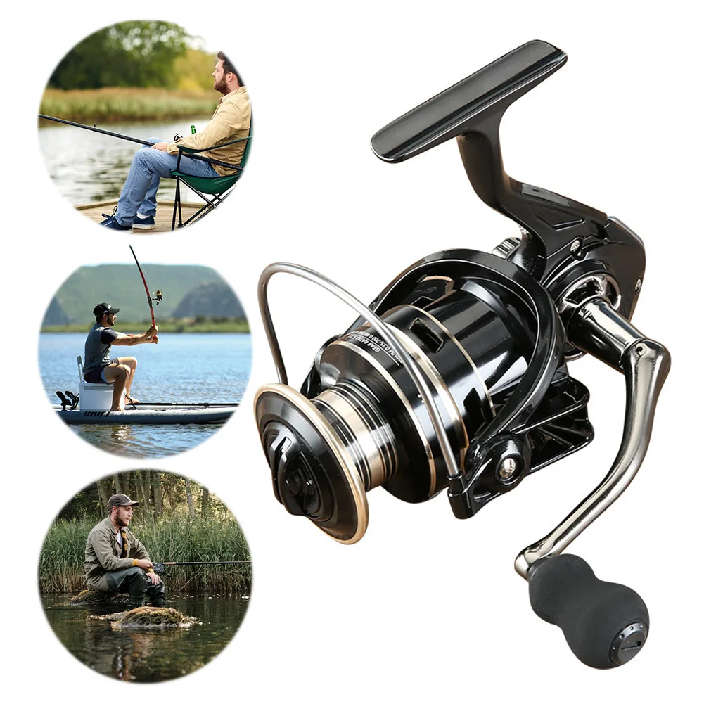 Carrete giratorio de arrastre máximo de 8KG, carrete de pesca totalmente metálico, rueda de bobina de pesca, mango de carrete de Metal, aparejos de pesca, accesorios de pesca