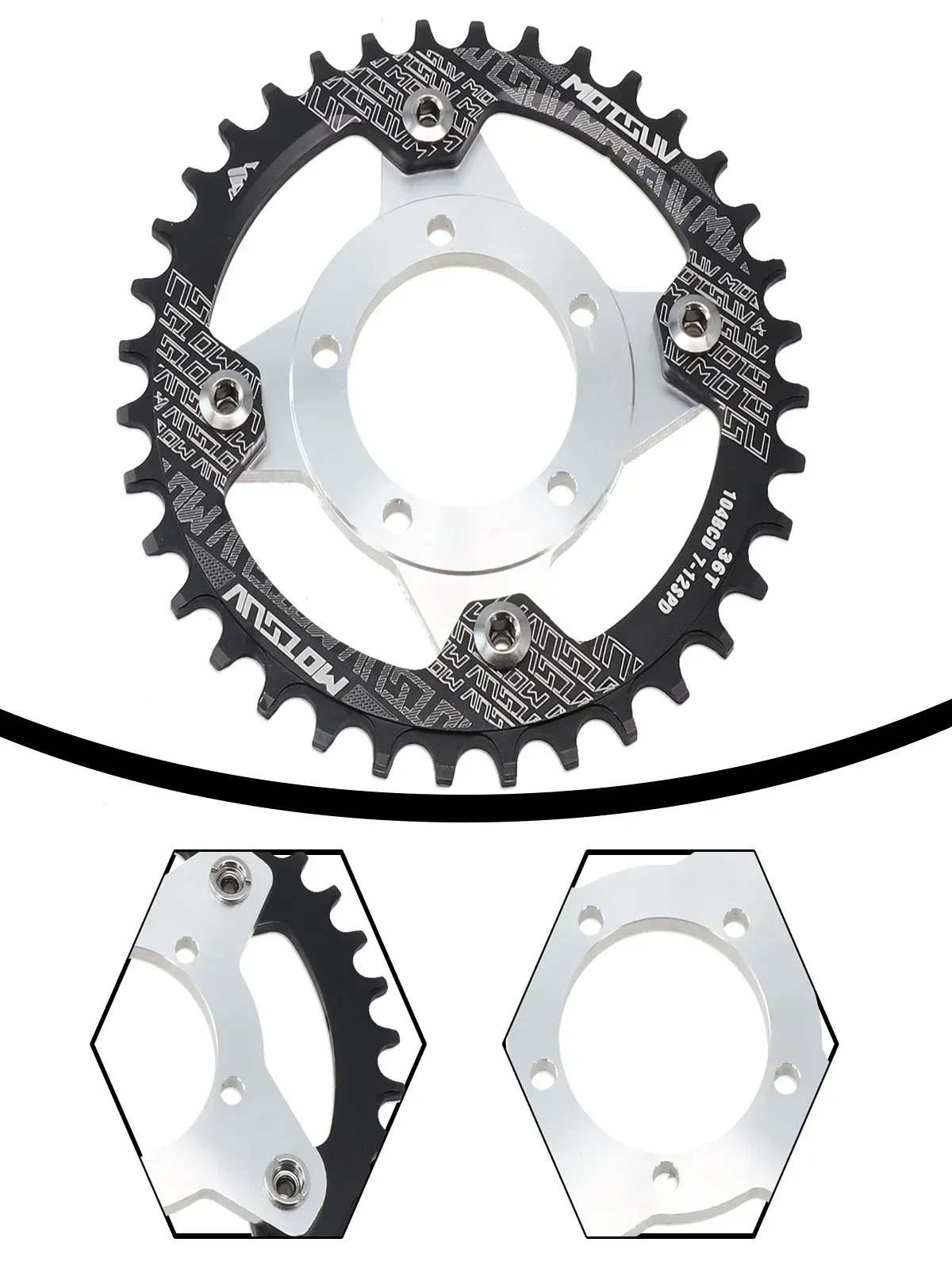 AliExpress NONE Electric Bicycle Chainring With Adapter For Bafang BBS01/02 32T 34T 36T 38T E-bike Chain Rings Crankset Cycling Accessories