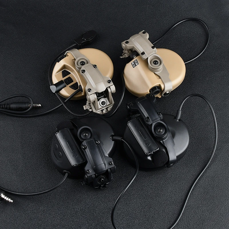 WADSN adaptador de montaje de riel de casco de rotación, soporte de auriculares para auriculares de disparo Comtact Sordin militar, compatible con Base de riel de arco Wendy