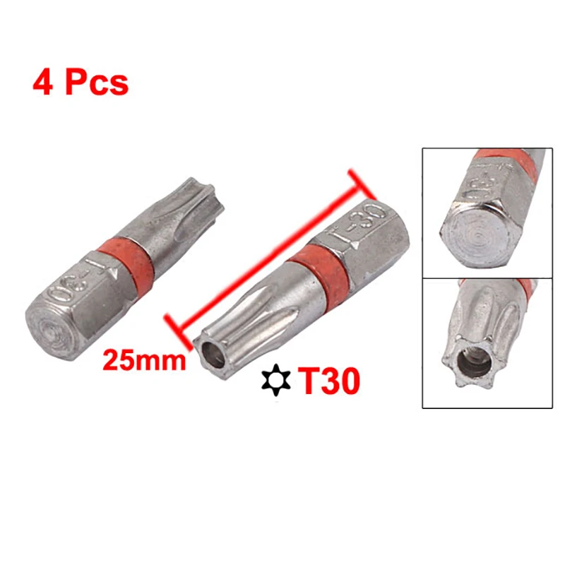 UXCELL 4pcs T30 Torx Security Screwdriver Bit Hex Shank Magnetic Screwdriver Set Hand Tools parafusadeira ferramentas mecânico