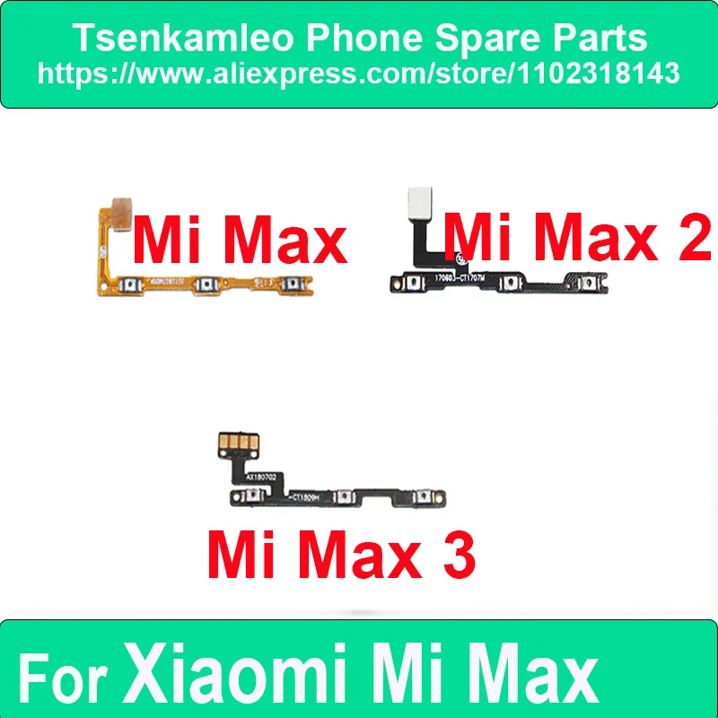 100% Working On / Off Volume Power Button Mute Switch Button Max2 Max3 Flex Cable Ribbon For Xiaomi Mi Max Mix 2 3