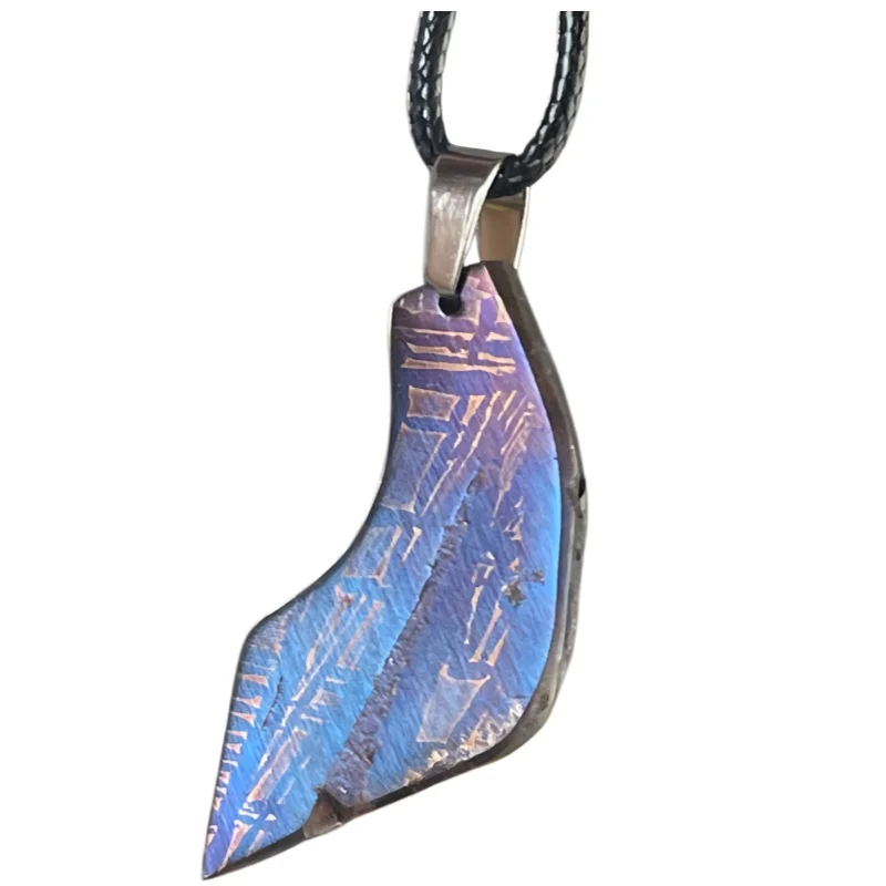 11.7g Muonionalusta meteorite pendant Natural iron meteorite pendant Meteorite slice Collection -LK224