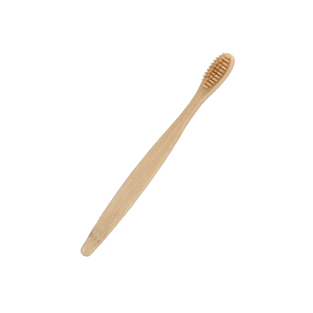 12 PCS Soft Bristle Toothbrush Bamboo Toothbrushes Disposable Natural Beige Travel