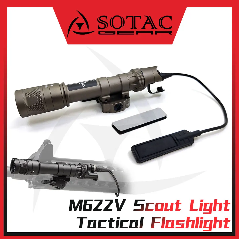 

SOTAC GEAR Weaponlight M622V Flashlight with Remote Pressure Switch Scout lights with QD Mount Fit 20mm Rail