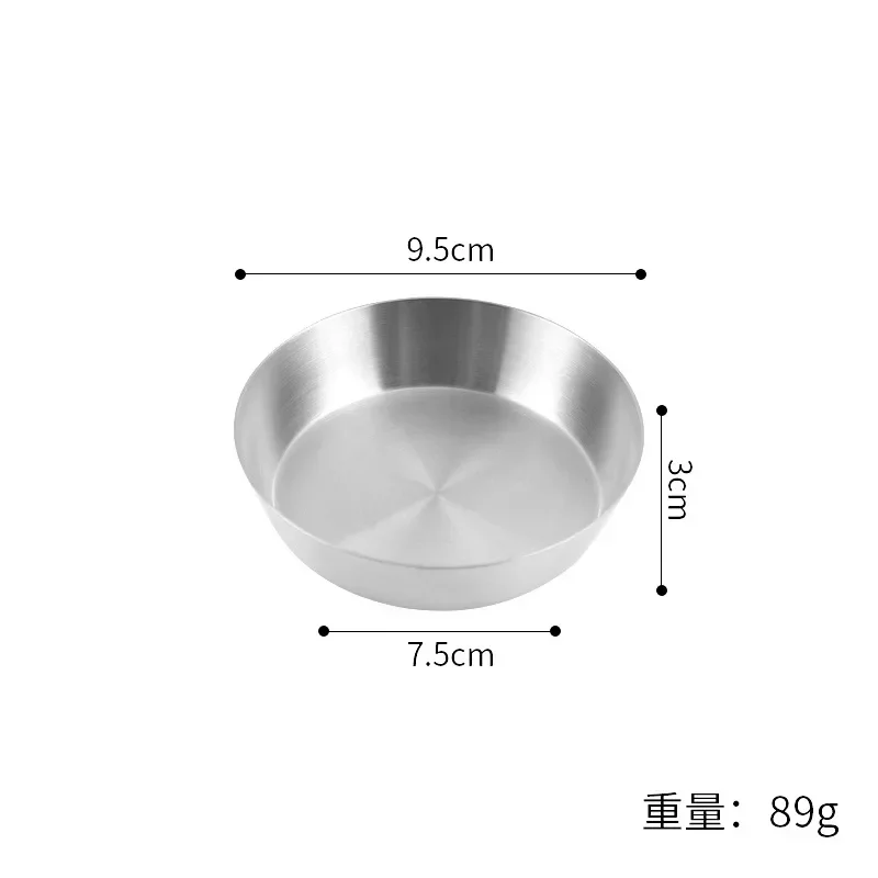 304 stainless steel Korean-style single-layer thickened kimchi dish seasoning dip dish cold dish Korean barbecue