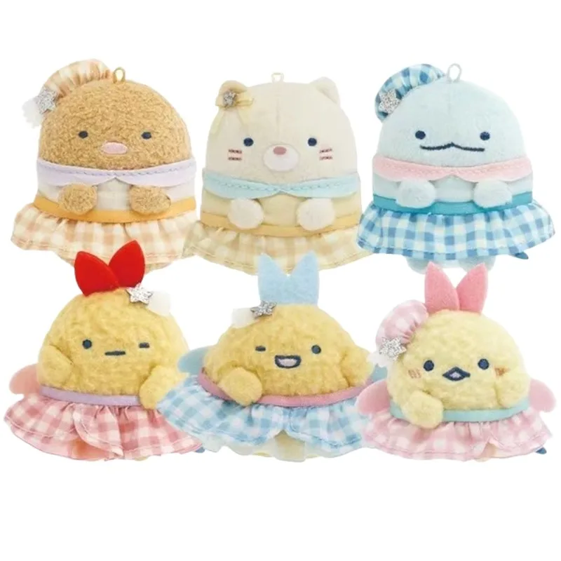 

NEW dreamy idol series Sumikkogurashi Stuffed Plush Keychain cartoon plaid skirt Fried Shrimp Ebifurai Tempura doll bag charm