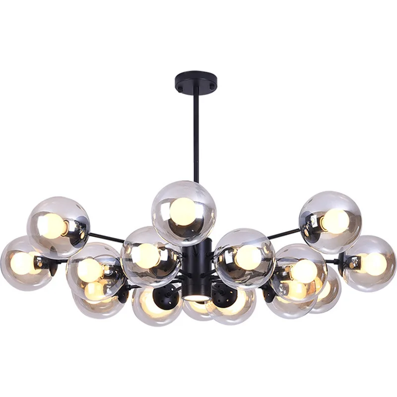 Imagem -06 - Modern Glass Ball Chandelier Lighting Fixtures Home Dining Room Pingente Luz Quarto Restaurante Bar Art Deco Preto Pendurado Lâmpada