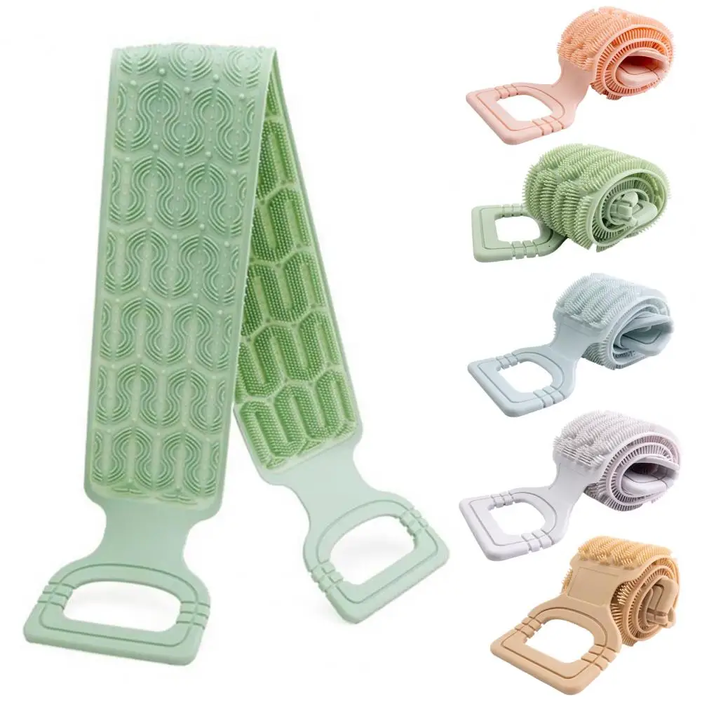 Silicone Back Scrubber for Shower Exfoliating Body Scrubber with Handles Silicone Back Scrubber with Dual Handles Double-sided