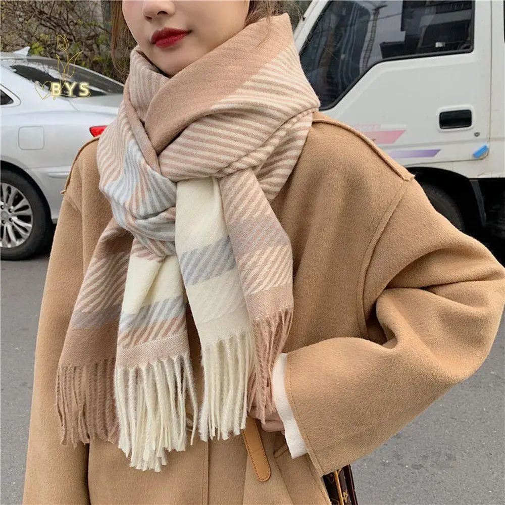 

Women Girl Scarf Autumn Winter Plaid Pattern Scarves New Fashion Lady Long Thick Warm Shawl Gifts for Firends Korean Style