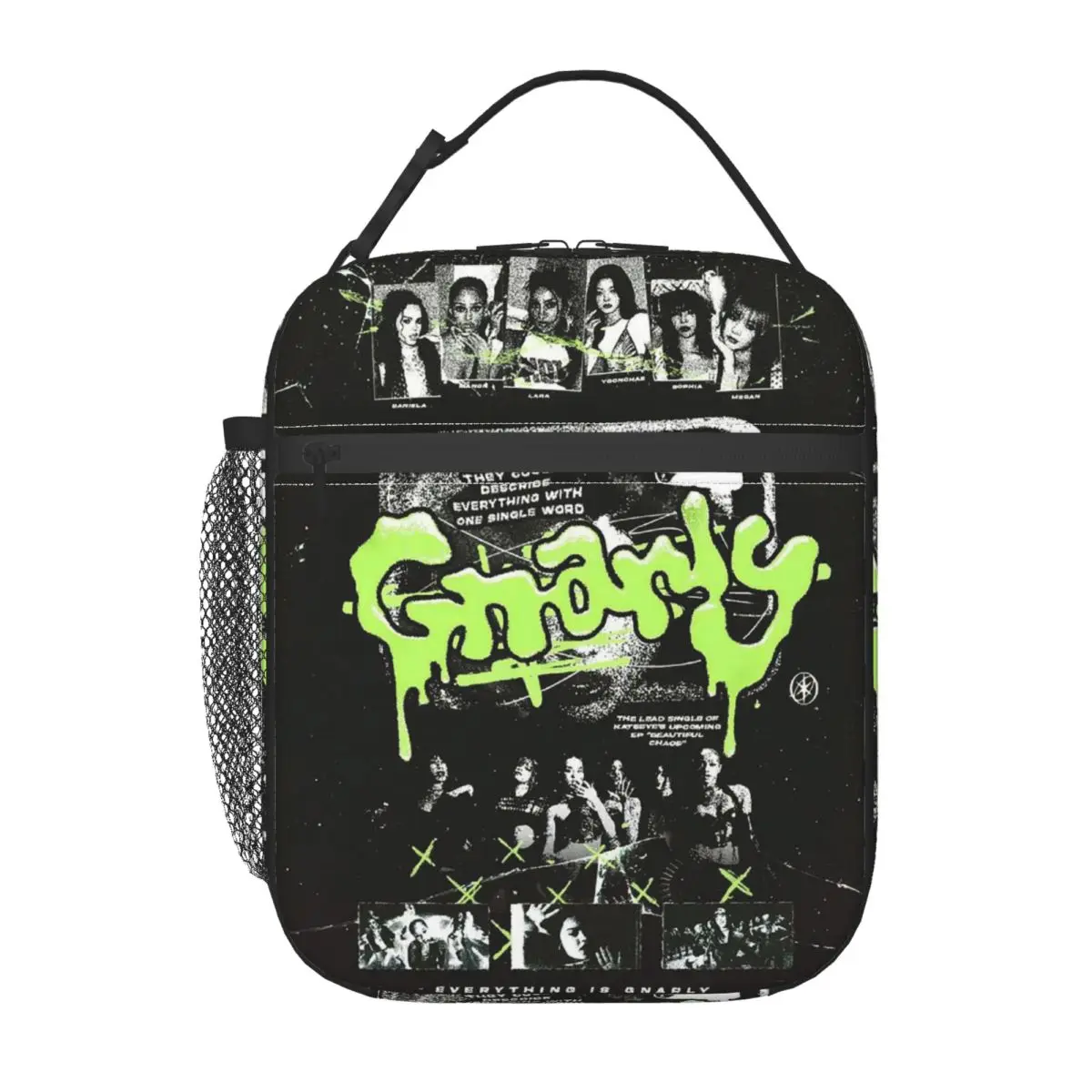 Korean Style KATSEYE Gnarly Insulated Lunch Bag for Women Children Leakproof Food Boxes Thermal Lunch Box Tote