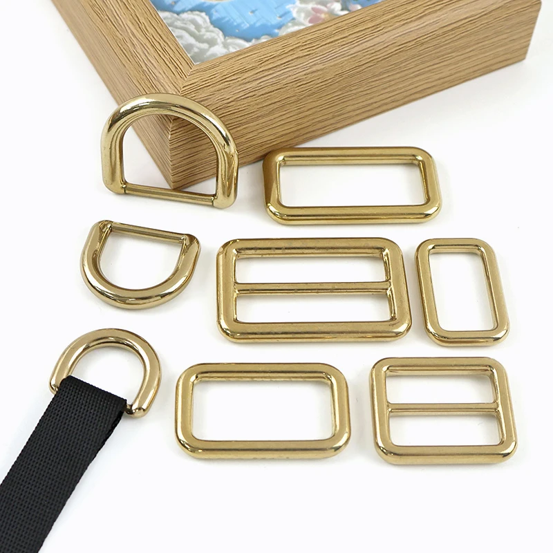 

2/4Pcs Meetee 15-38mm Solid Brass Buckle D Ring for Keychain Tri-Glide Slider Buckles Backpack Strap Clasp Hardware Accessories