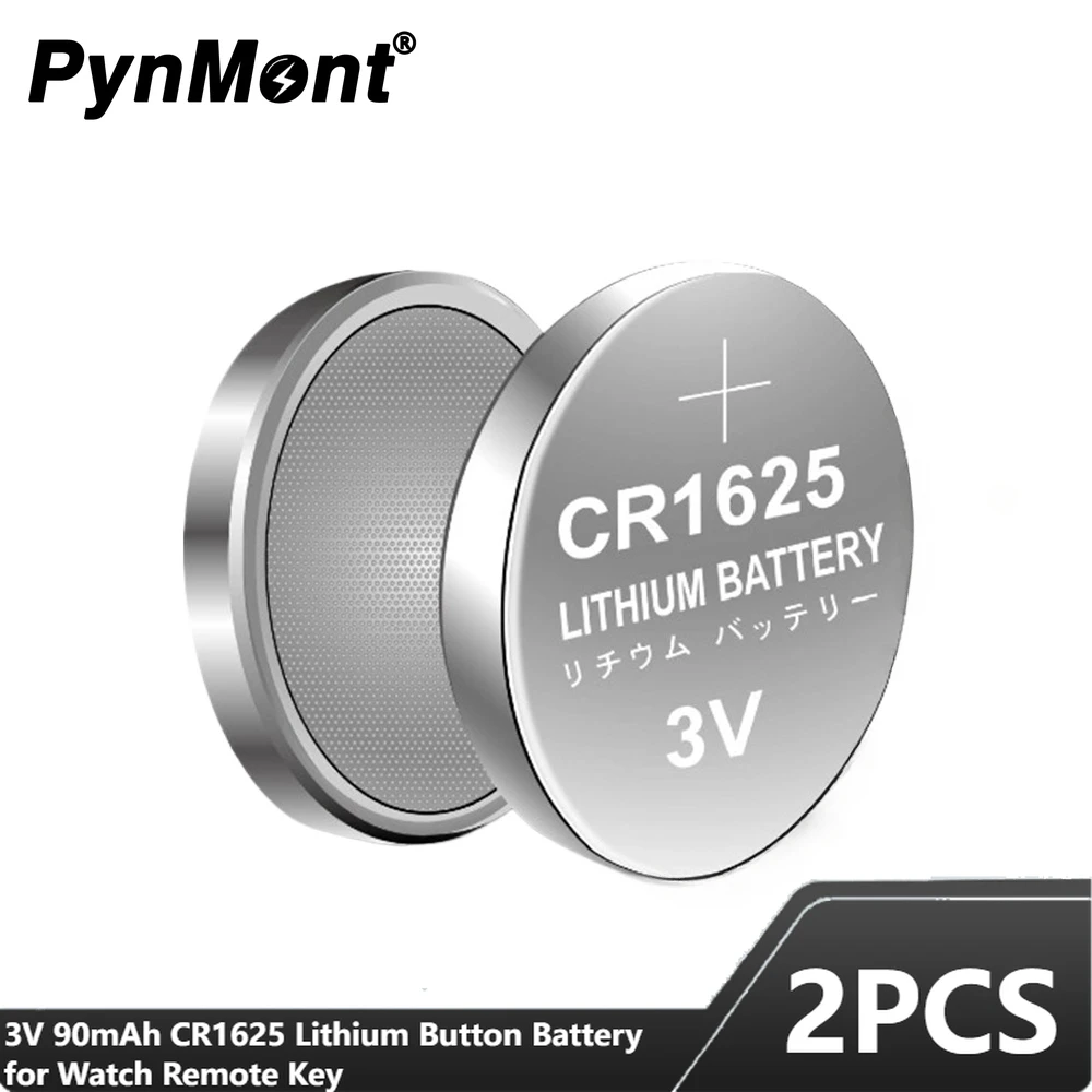 2PCS 3V 90mAh CR1625 Button Battery CR 1625 DL1625 BR1625 LM1625 ECR1625 Lithium for Watch Remote Key Coin Cells