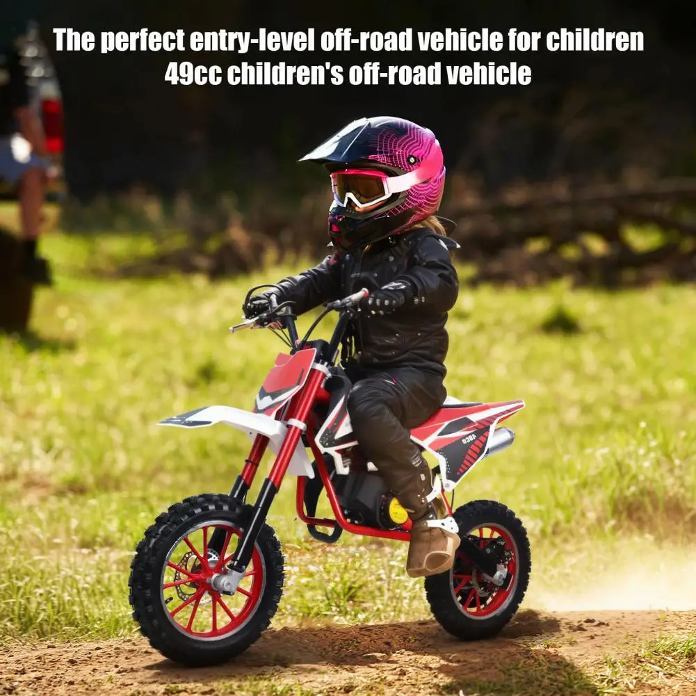 49cc 2-Stroke Kids Dirt Bike,Gas Power Children Pocket Motorbike with Disc Brakes,Soft Cushion Mountain Off Road Mini Motorcycle
