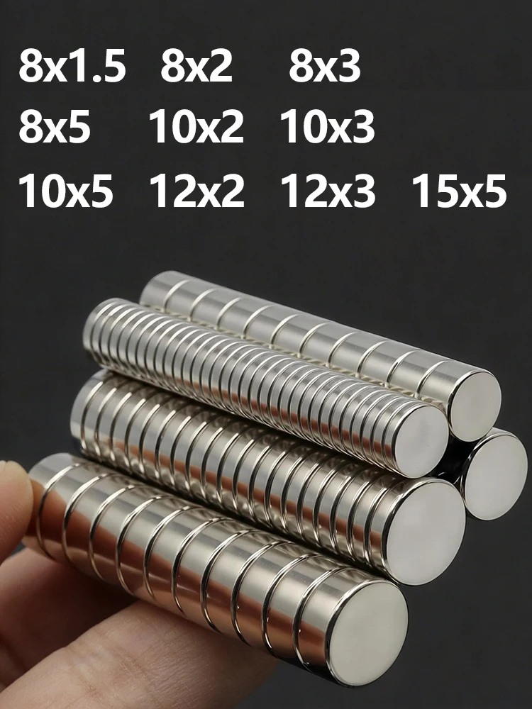 Krachtige Neodymium magneet N35 NdfeB permanente magnetische imanes ronde supersterke koelkastmagneten DIY 8x2 8x3 10x3 10x5 12x3mm - afbeelding 2