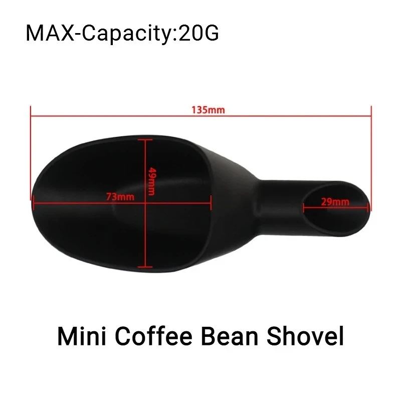 1/2PCS Coffee Bean Shovel Scoop for Commerical Coffee Beans Scale Measure Filling Scooper ABS Plastic Black